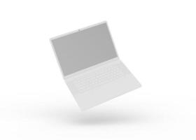 3D Rendering realistic laptop mockup with blank screen isolated photo