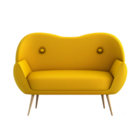 minimalist modern sofa on transparent background , png