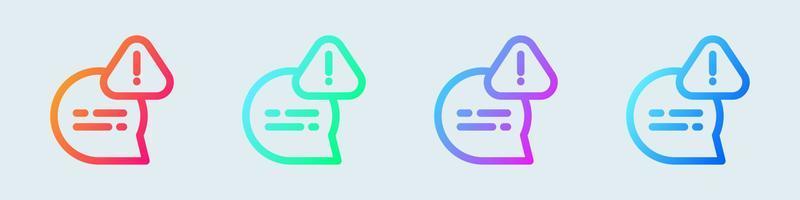 Error line icon in gradient colors. Alert signs vector illustration.