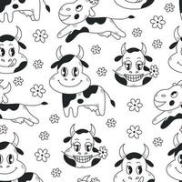 Cows seamless pattern vector