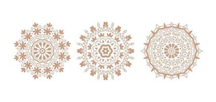 beige mandala vector conjunto