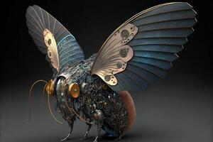 close up of a sculpture of a fly insect. . photo