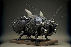 close up of a sculpture of a bug. . photo