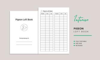 Pigeon Loft Book Interior Template vector