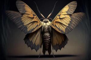 close up of a butterfly on a black background. . photo