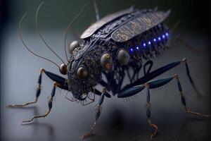 close up of a bug on a table. . photo