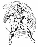 Super Hero Coloring Page vector