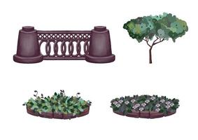 Set of garden and nature pixelated icons. High quality illustration photo