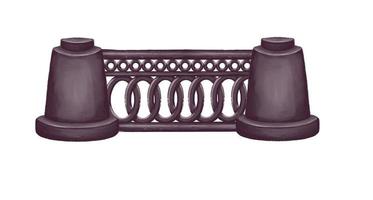 illustration hand drawn parapet border old town. High quality illustration photo