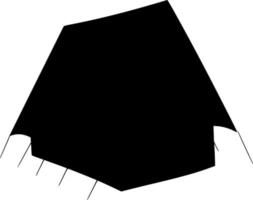 Vector silhouette of tent on white background