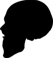 Vector silhouette of Skull on white background