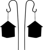 Vector silhouette of lantern light on white background