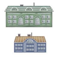 Isolated object of building and front sign. Set of building and roof stock symbol for web. High quality illustration photo