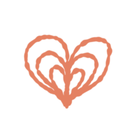 boho heart in illustration doodle style png