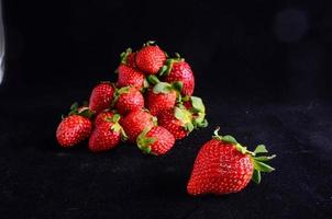 Background with strawberries photo