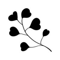 A small herbaceous plant. branch of forest herbs with leaves in the shape of a heart. From the collection Herbs and plants of tropical and other forests vector