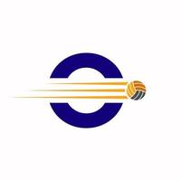 inicial letra o vóleibol logo diseño signo. vóleibol Deportes logotipo vector