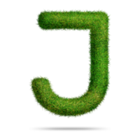 Green grass alphabet letter j for education concept png