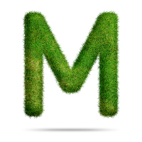 verde Relva alfabeto carta m para Educação conceito png