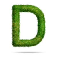 Green grass alphabet letter d for education concept png