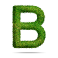 Green grass alphabet letter b for education concept png