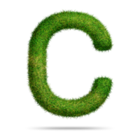 Green grass alphabet letter c for education concept png