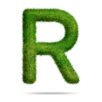 Green grass alphabet letter r for education concept png