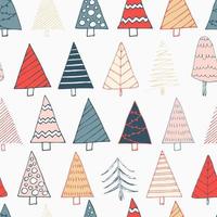 Christmas seamless pattern with Christmas trees and New Year trees. Bright forest print and Christmas mood for baby clothes and postcards vector