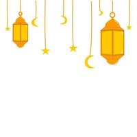 Hanging Lantern Islamic Decoration vector