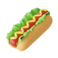 Hotdog 3d junk food icon png