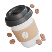 en kopp av kaffe 3d kaffe illustration ikon png