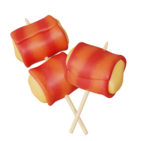 Bacon 3d junk food icon png