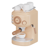 café máquina 3d café ilustración icono png