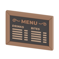 koffie menu bord 3d koffie illustratie icoon png