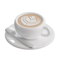 Coffee Latte Art 3D Coffee Illustration Icon png