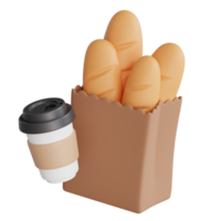 junquillo con café 3d ilustraciones icono png