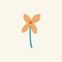 Tropical Flower Symbol. Social Media Post. Floral Vector Illustration.