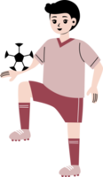 pojke spelar fotboll karaktär illustration png