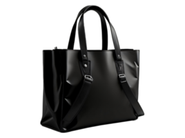 Black leather bag isolated on transparent background png