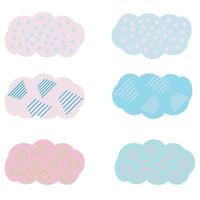 Set of cute clouds in pastel colors vector