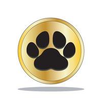 Golden premium logo of a dog paw print vector