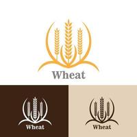 Wheat grain agriculture logo design for bakery business template vector