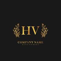 HV Initial beauty floral logo template vector