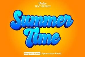 summer text effect with orange graphic style and editable. vector