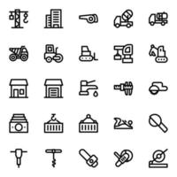 Outline icons for Tools and construction. vector