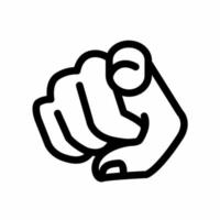 Finger pointing icon vector simple illustration.
