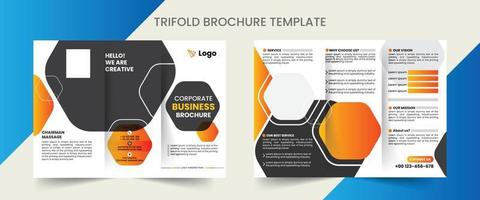 corporativo negocio tríptico folleto modelo con moderno estilo y minimalista concepto. vector