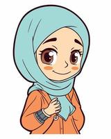 musulmán niña vistiendo hijab vector