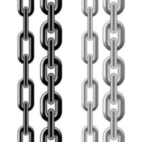 Seamless chain pattern. Black and silver metallic chain texture. vector illustration isolated on white background