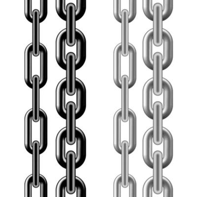 Seamless chain pattern. Black and silver metallic chain texture. vector illustration isolated on white background